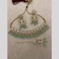 India Art Gold plated Kundan Beads And Pearl Necklace Set