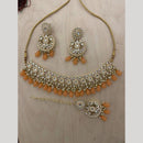 India Art Gold plated Kundan Beads And Pearl Necklace Set