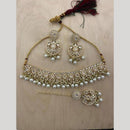 India Art Gold plated Kundan Beads And Pearl Necklace Set