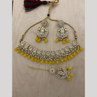 India Art Gold plated Kundan Beads And Pearl Necklace Set
