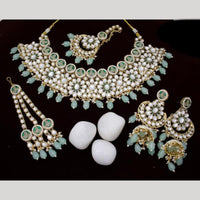 India Art Gold plated Kundan Beads And Pearl Necklace Set