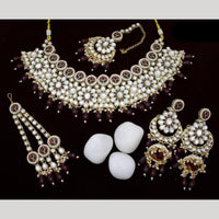 India Art Gold plated Kundan Beads And Pearl Necklace Set