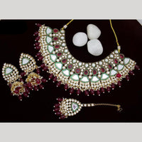 India Art Gold plated Kundan Beads And Pearl Necklace Set