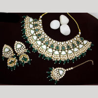 India Art Gold plated Kundan Beads And Pearl Necklace Set