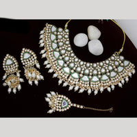 India Art Gold plated Kundan Beads And Pearl Necklace Set