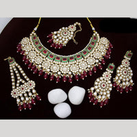 India Art Gold plated Kundan Beads And Pearl Necklace Set