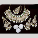 India Art Gold plated Kundan Beads And Pearl Necklace Set