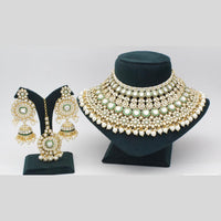 India Art Gold plated Kundan Beads And Pearl Necklace Set
