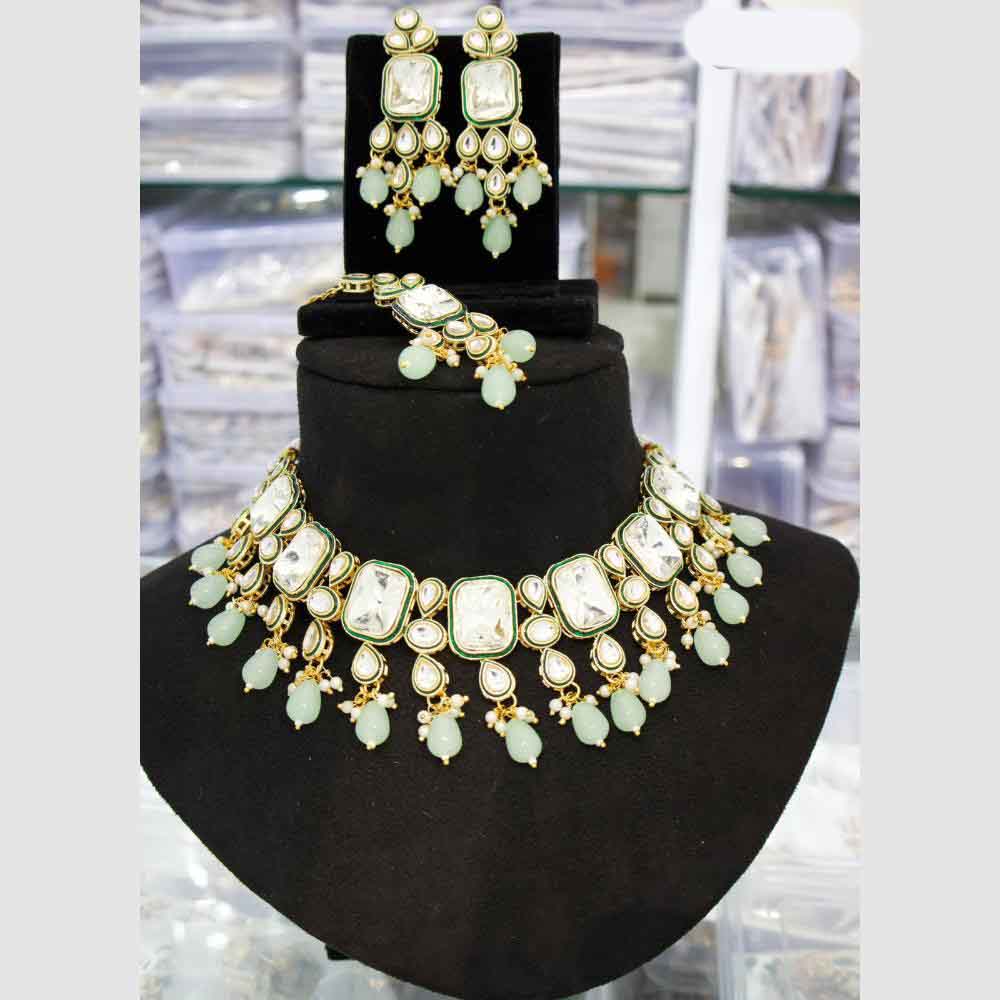 India Art Kundan Stone And Beads Necklace Set