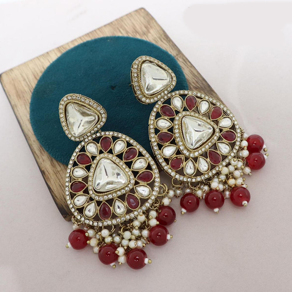 India Art Tradition In Motion Kundan Pearl And Beads Dangler Earrings