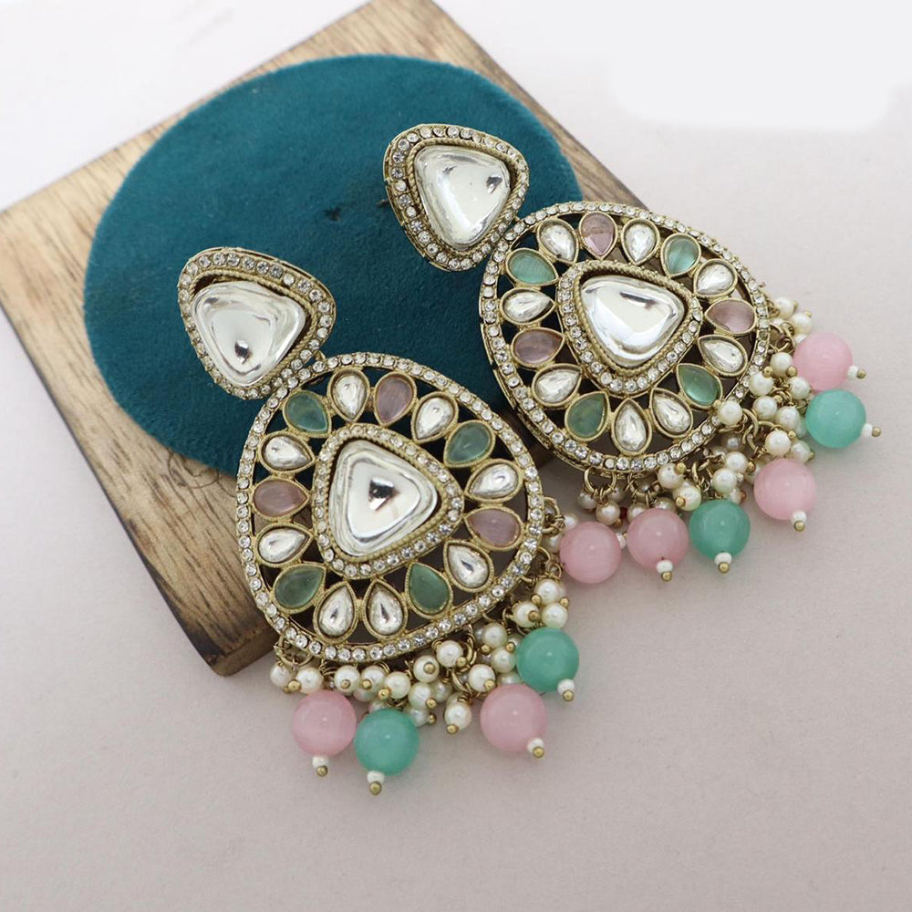 India Art Tradition In Motion Kundan Pearl And Beads Dangler Earrings