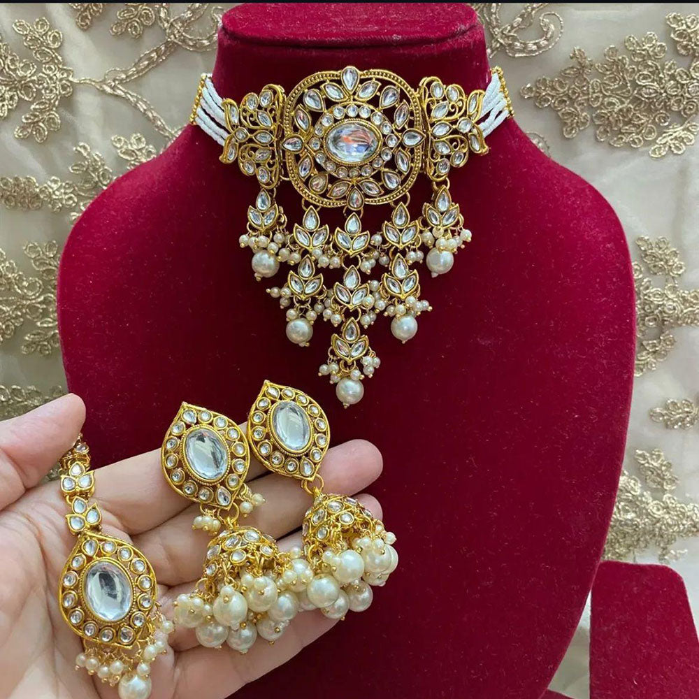 India Art Ethnic Elegance Kudan And Pearl Necklace Set