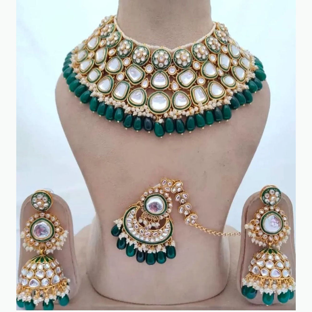 India Art Timeless Beauty Kundan Beads And Pearl Necklace Set