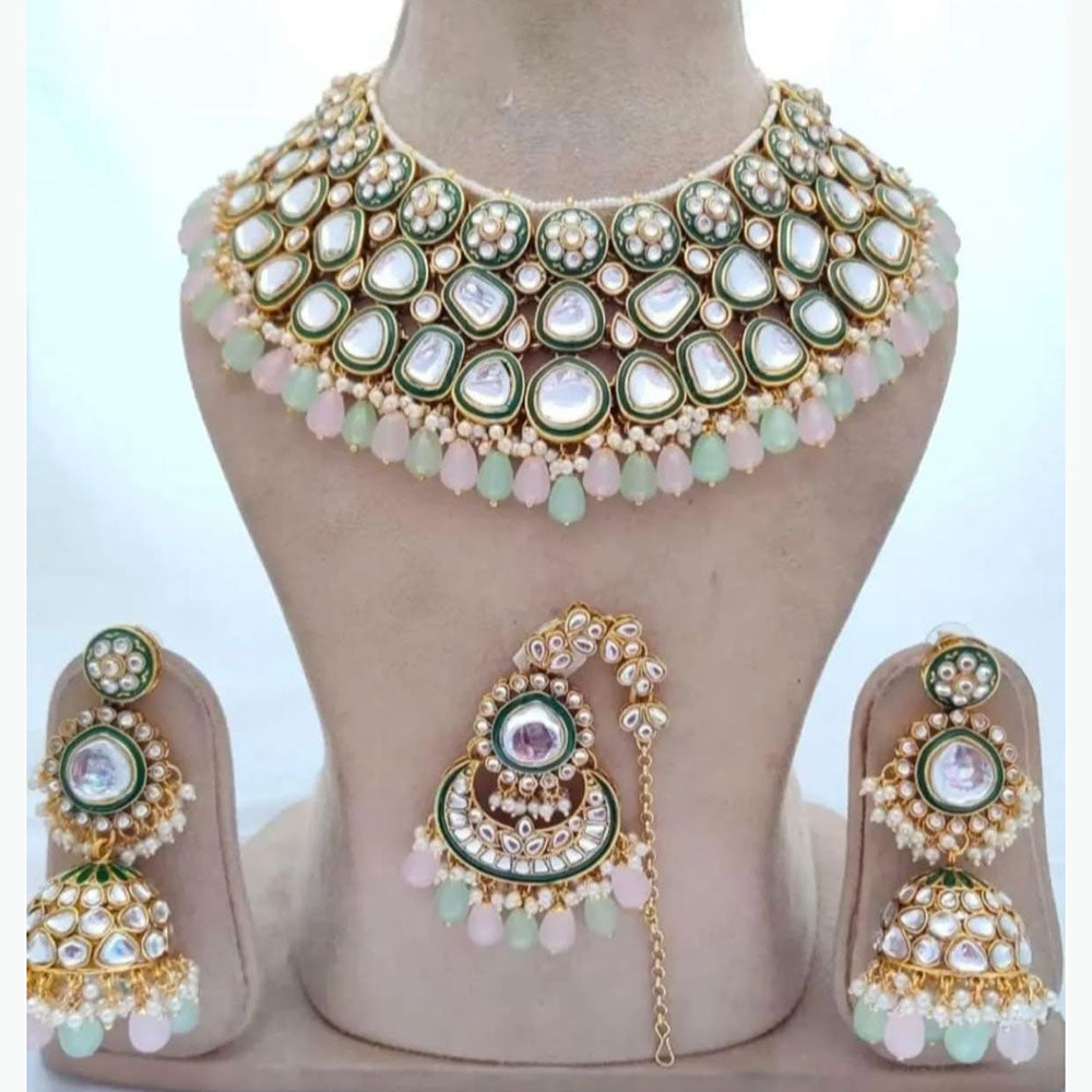 India Art Timeless Beauty Kundan Beads And Pearl Necklace Set