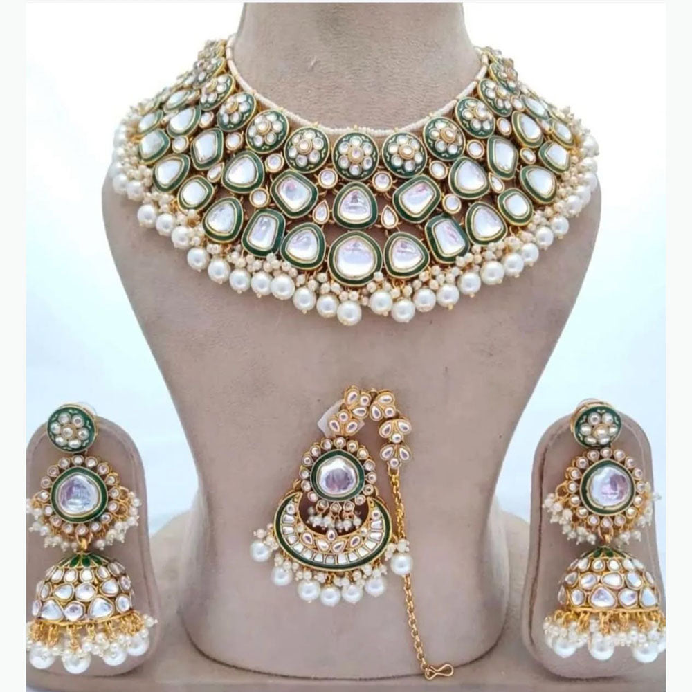 India Art Timeless Beauty Kundan Beads And Pearl Necklace Set