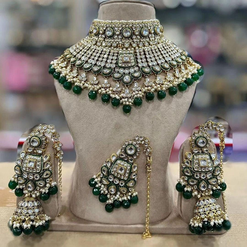 India Art Timeless Beauty Kundan Beads And Pearl Necklace Set