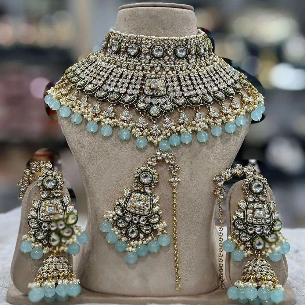 India Art Timeless Beauty Kundan Beads And Pearl Necklace Set