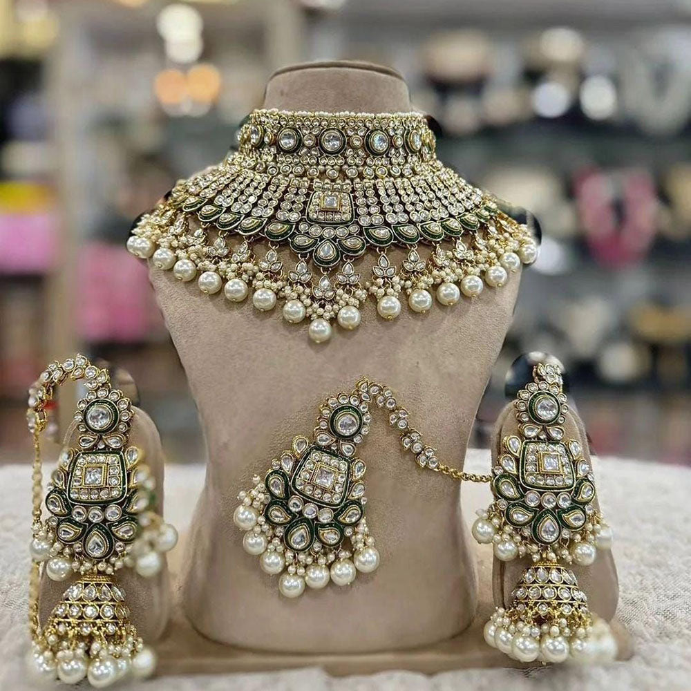 India Art Timeless Beauty Kundan Beads And Pearl Necklace Set