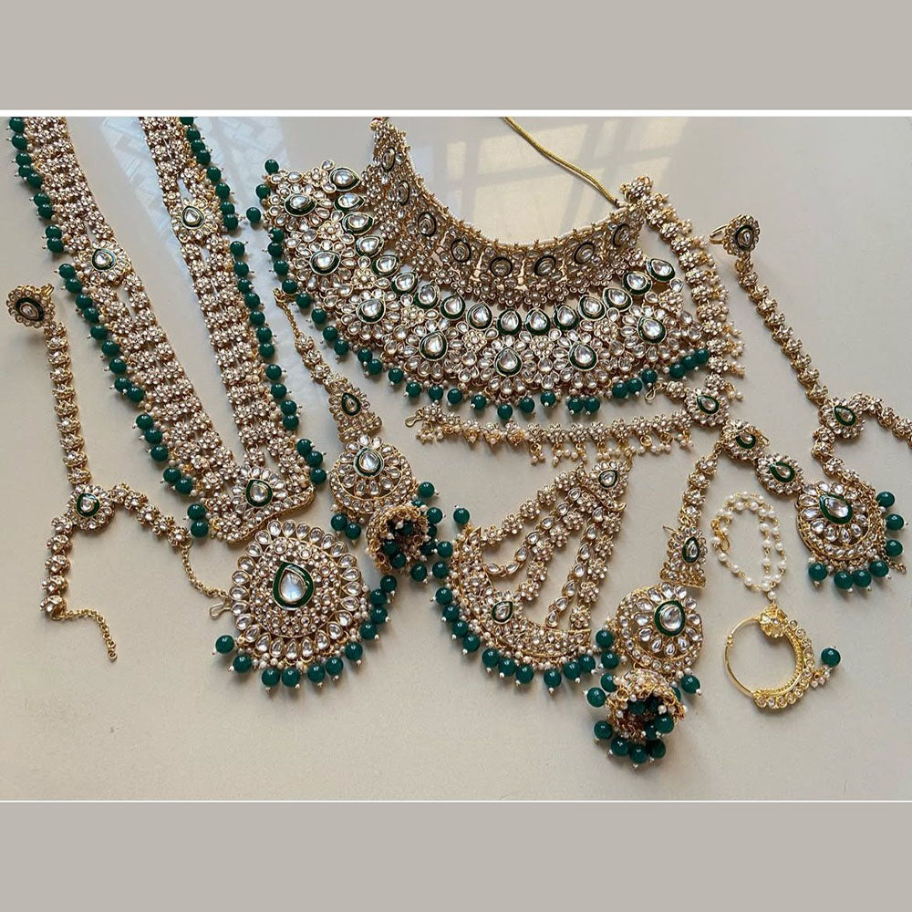 India Art Elegant Glow Kundan Stone And Pearls Bridal Necklace set