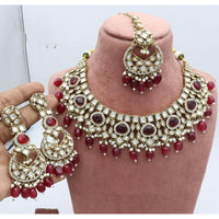 India Art Designer Kundan Stone Pearl And Beads Necklace Set