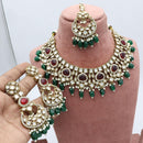 India Art Designer Kundan Stone Pearl And Beads Necklace Set