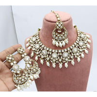 India Art Designer Kundan Stone Pearl And Beads Necklace Set