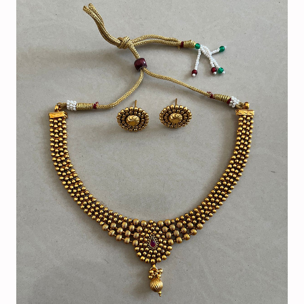 India Art Radiance Shine Pota Stone Necklace Set