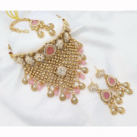 India Art Designer Pota Stone And Meenakari Choker Necklace Set