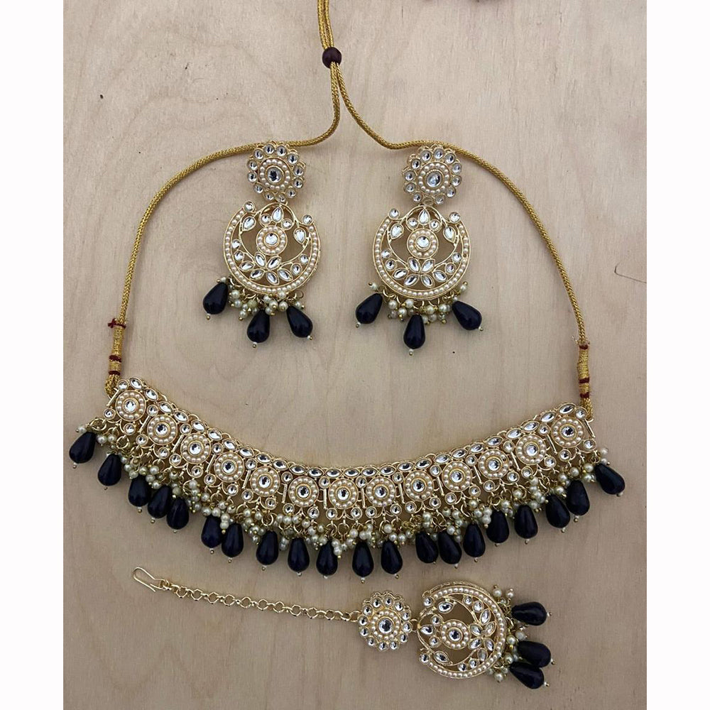 India Art Ethnic Kundan Stone Beaded And Pearl Necklace Set