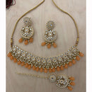 India Art Ethnic Kundan Stone Beaded And Pearl Necklace Set