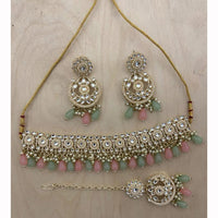 India Art Ethnic Kundan Stone Beaded And Pearl Necklace Set