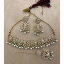 India Art Ethnic Kundan Stone Beaded And Pearl Necklace Set