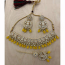 India Art Ethnic Kundan Stone Beaded And Pearl Necklace Set