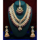 India Art Ethnic Kundan Stone Beaded And Pearl Necklace Set