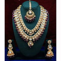 India Art Ethnic Kundan Stone Beaded And Pearl Necklace Set