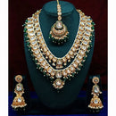 India Art Ethnic Kundan Stone Beaded And Pearl Necklace Set