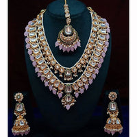 India Art Ethnic Kundan Stone Beaded And Pearl Necklace Set