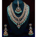 India Art Ethnic Kundan Stone Beaded And Pearl Necklace Set