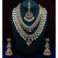 India Art Ethnic Kundan Stone Beaded And Pearl Necklace Set