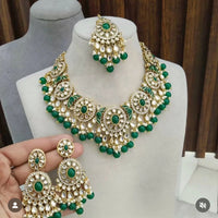 India Art Ethnic Kundan Stone Beaded And Pearl Necklace Set