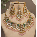 India Art Ethnic Kundan Stone Beaded And Pearl Necklace Set