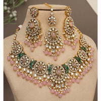India Art Ethnic Kundan Stone Beaded And Pearl Necklace Set