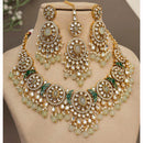 India Art Ethnic Kundan Stone Beaded And Pearl Necklace Set