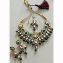 India Art Ethnic Kundan Stone Beaded And Pearl Meenakari Necklace Set
