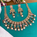 India Art Ethnic Pota Stone Beaded And Pearl Necklace Set
