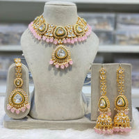India Art Ethnic Kundan Stone Beaded And Pearl Necklace Set