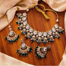 India Art Ethnic Kundan Stone Beaded And Pearl Necklace Set
