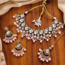 India Art Ethnic Kundan Stone Beaded And Pearl Necklace Set
