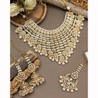 India Art Ethnic Kundan Stone Beaded And Pearl Necklace Set