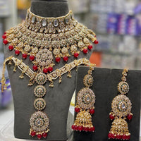 India Art Ethnic Kundan Stone Beaded And Pearl Necklace Set